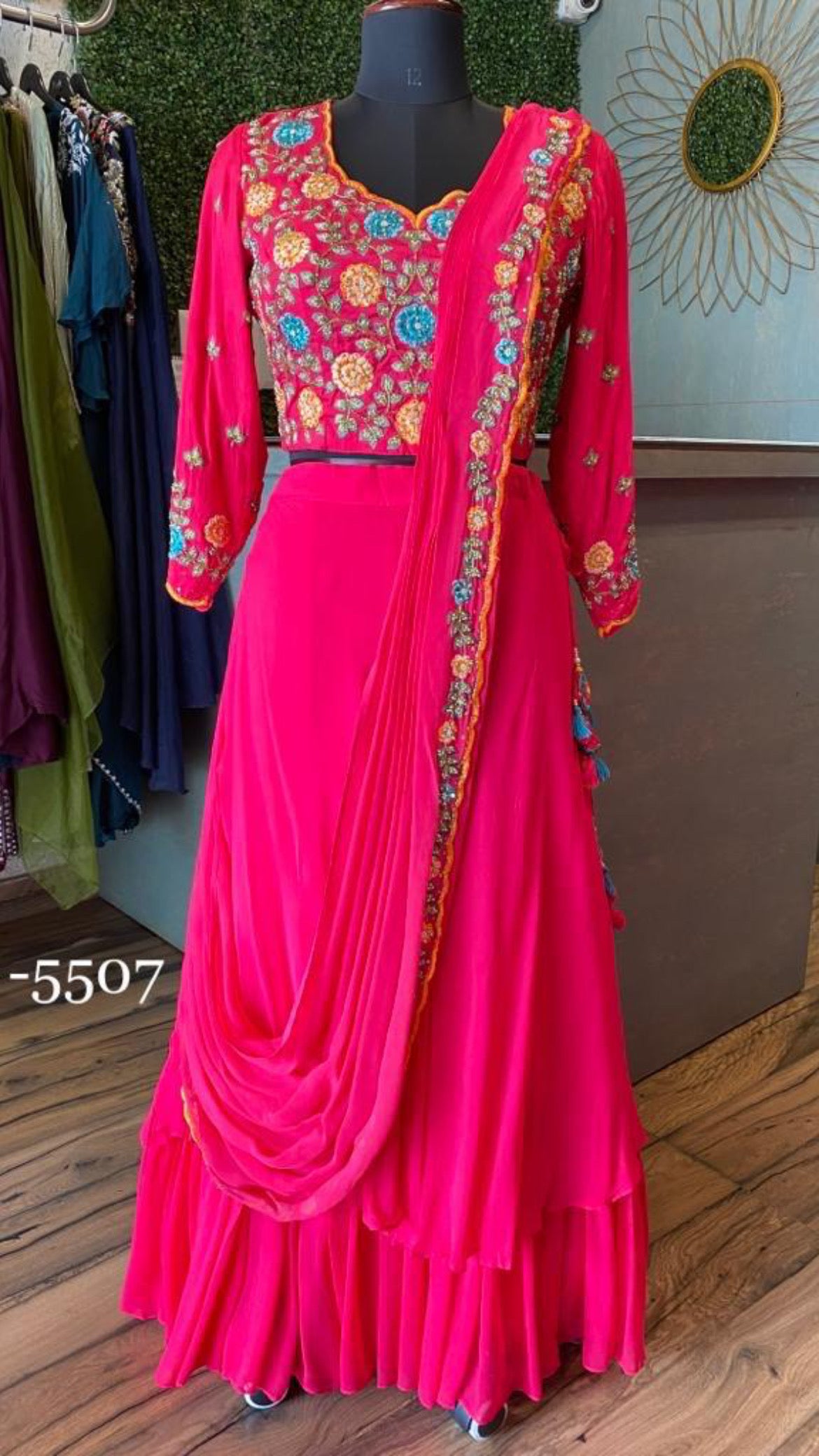 Pink Sangeet Dress Bridesmaid Dress Indowestern dresses - Saffronfashionindia