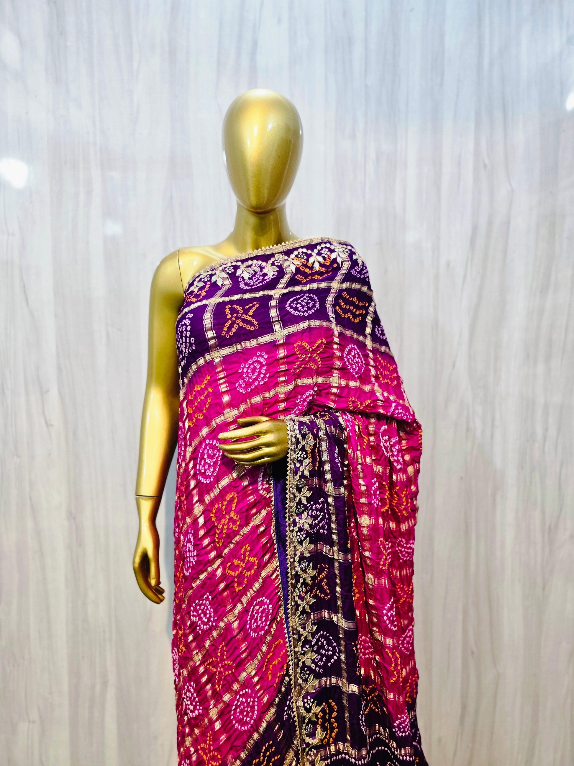 Purple gajji silk saree gharchola sarees SaffronFashion