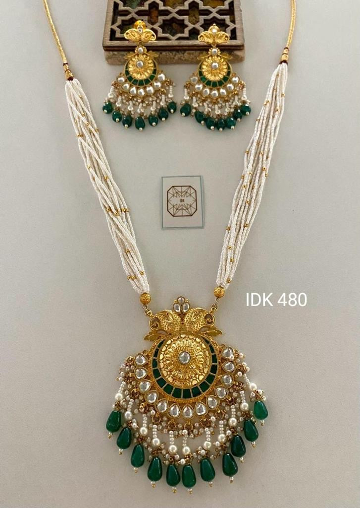 Pearl around Necklace Set Indowestern necklace Pakistani Necklace set - Saffronfashionindia