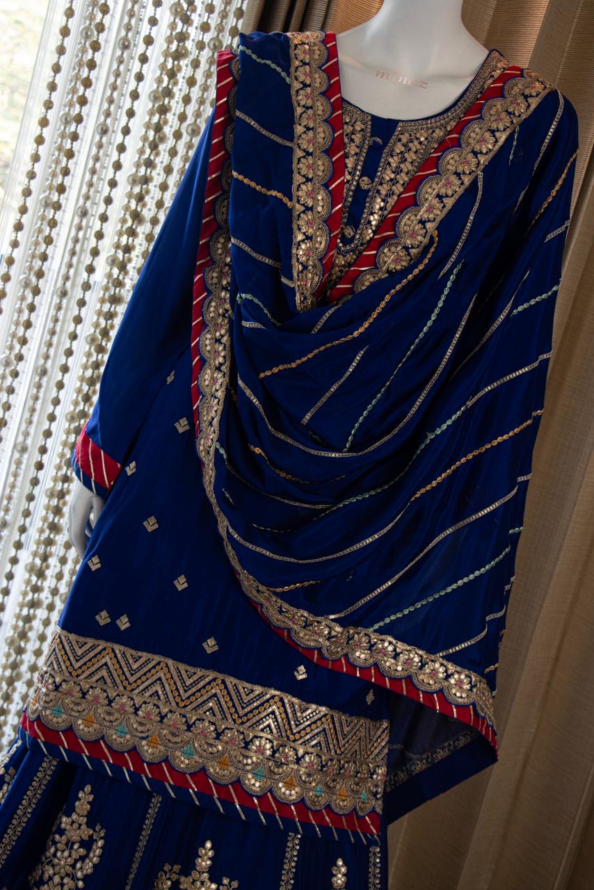 Rebica Embroidered Zari Gharara Set Pakistani Dress - Saffronfashionindia