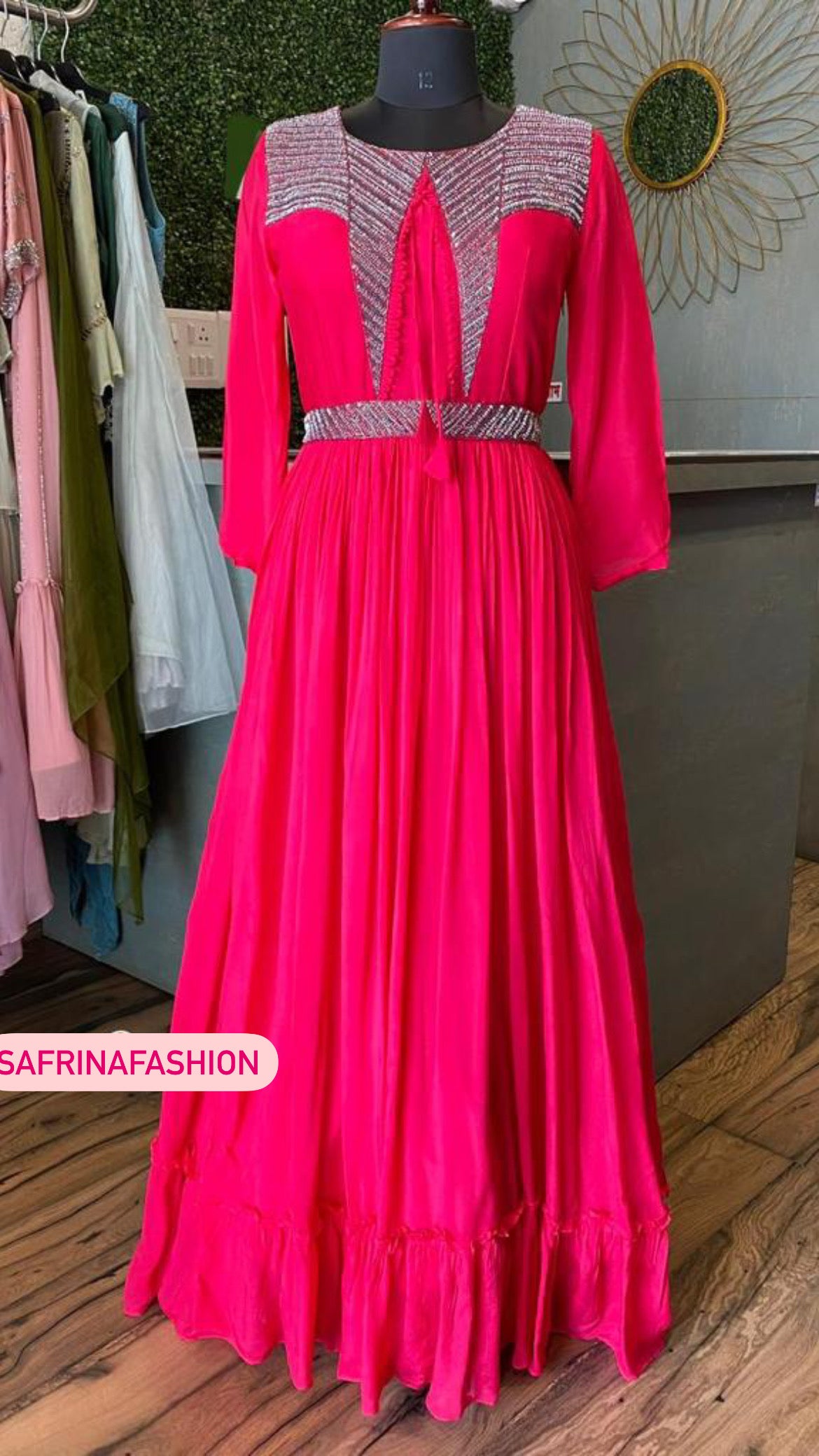 Jinvah indowestern dress partywear gown - Saffronfashionindia