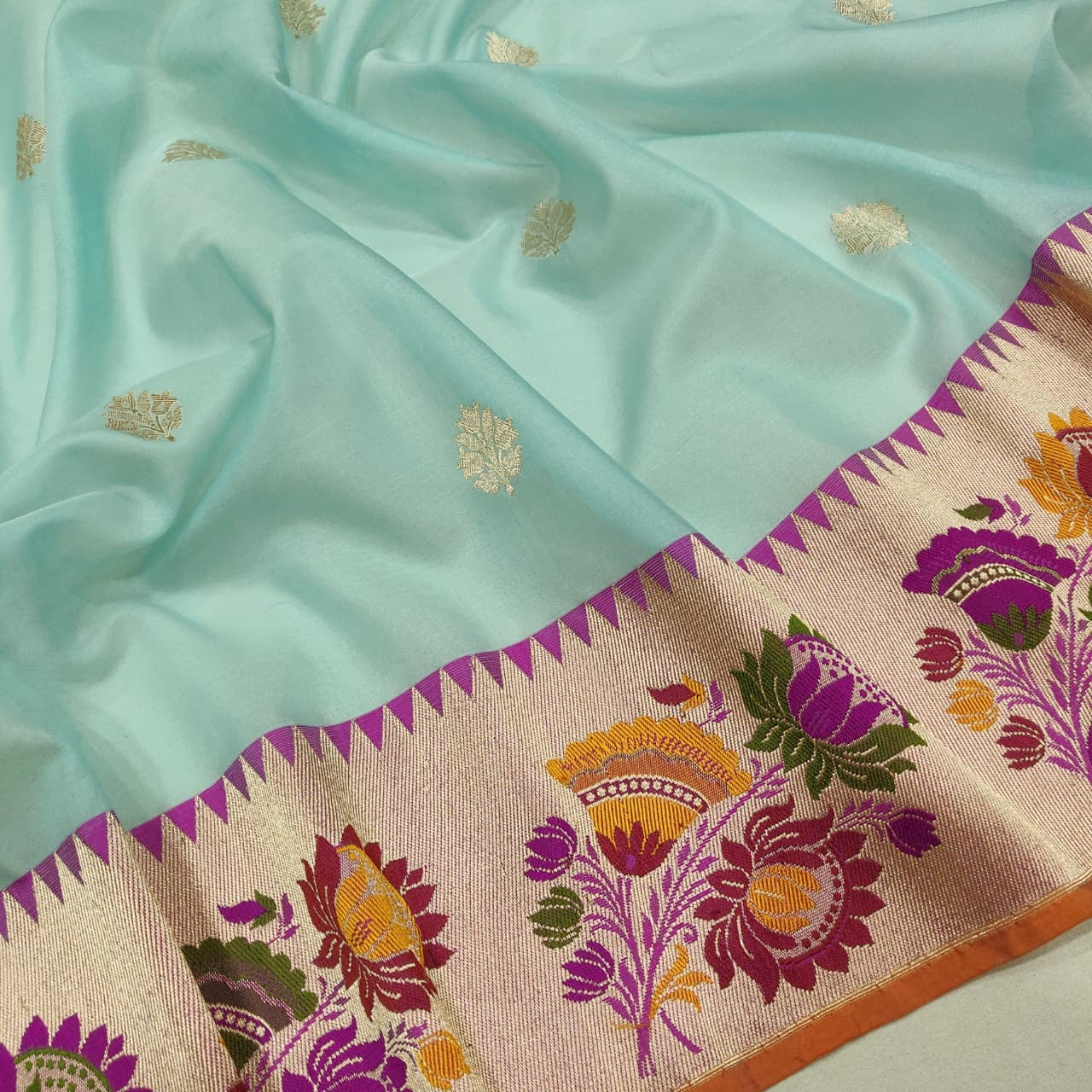 Munira handwoven saree Kora silk saree exclusive floral sari blouse SaffronFashion