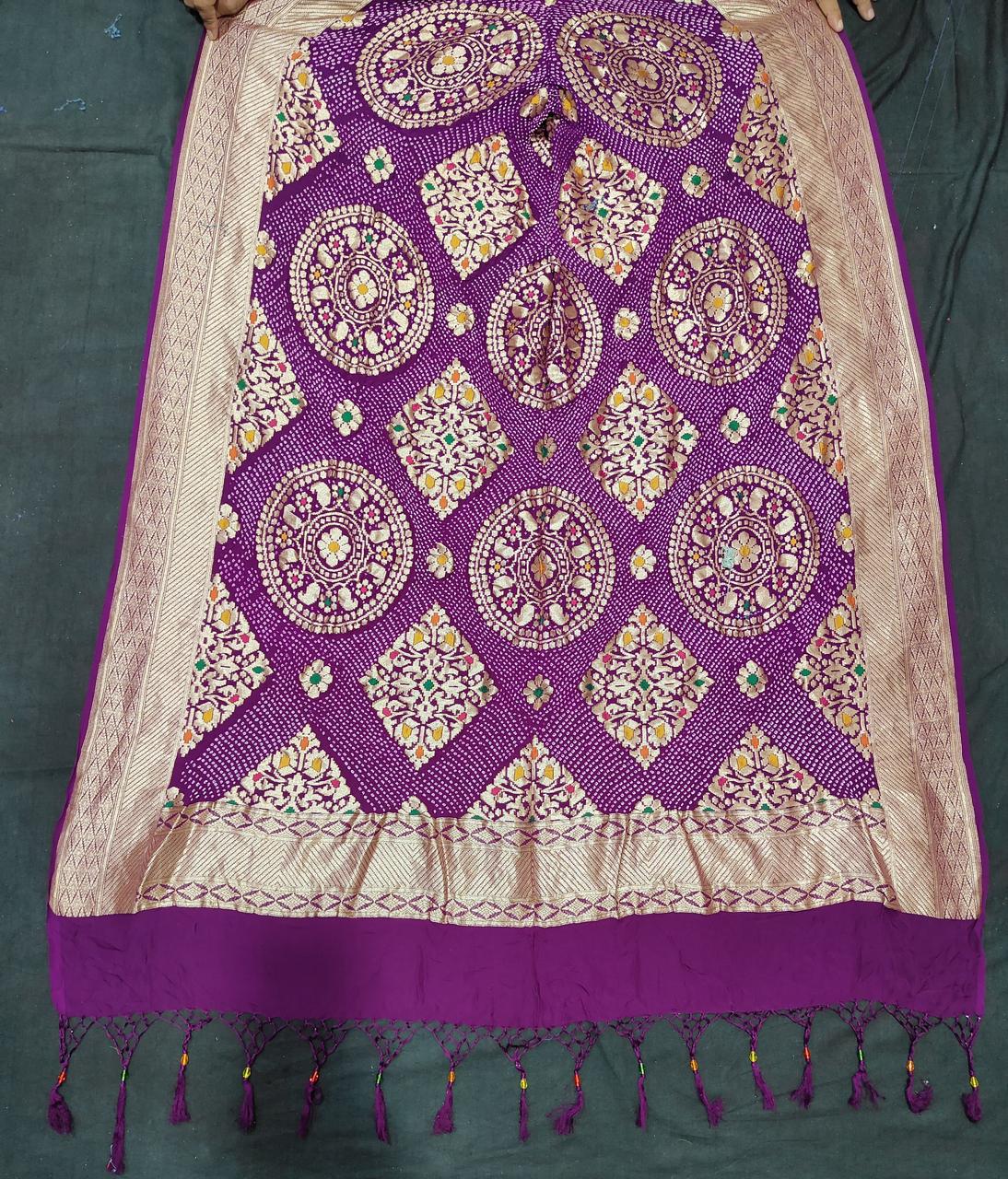 Saloni banarsi meenakari dupatta Bandhani dupatta - Saffronfashionindia
