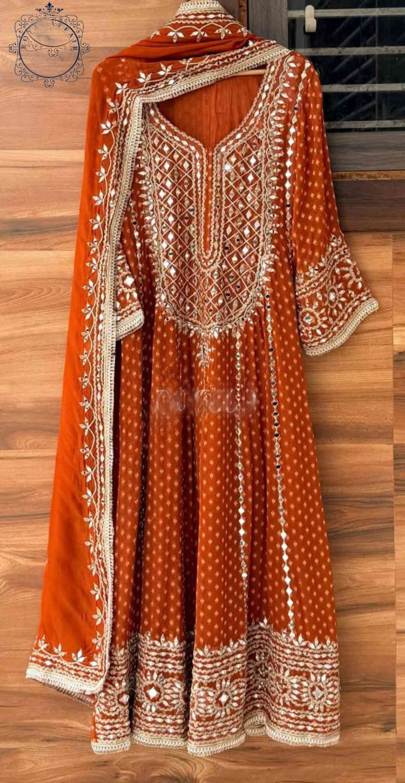Designer inspired stitched Anarkali dress bridesmaids dresses SaffronFashion