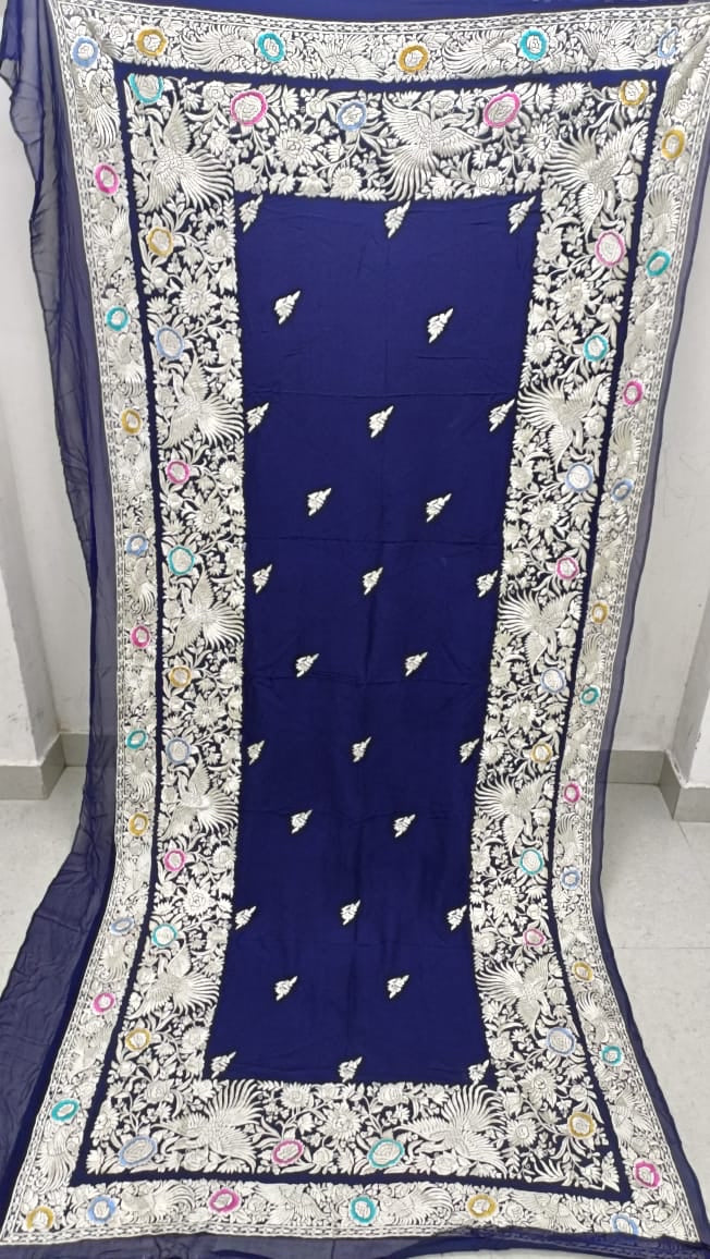 Rinisha gorgette handloom dupatta - Saffronfashionindia