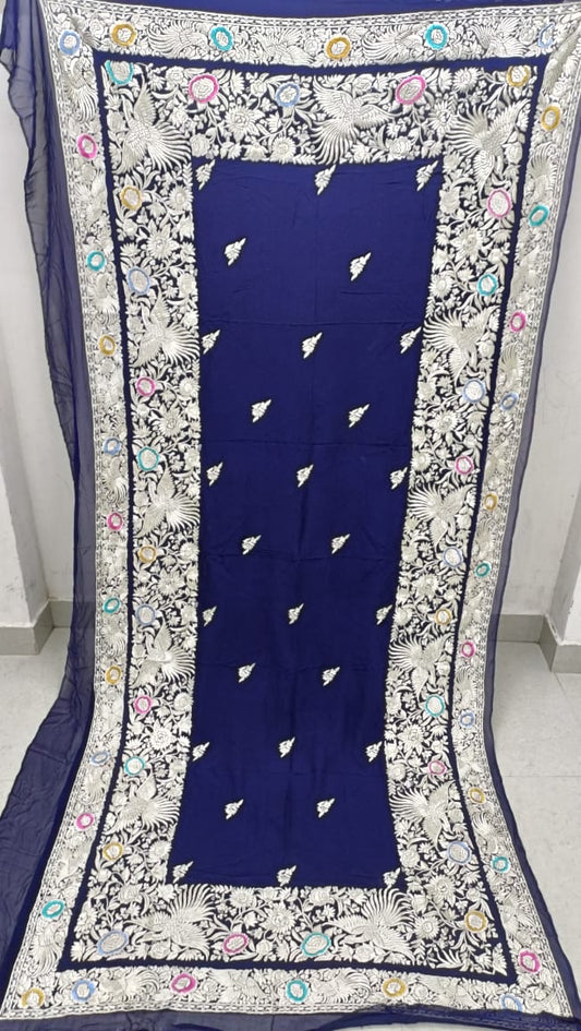 Rinisha gorgette handloom dupatta - Saffronfashionindia