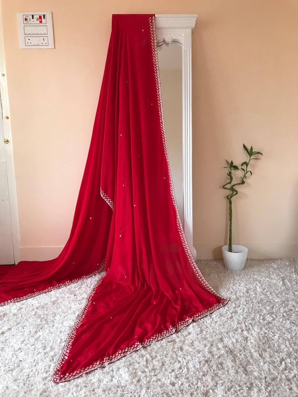 Bridal red saree Indian saree Partywear sarees Saffronfashionindia