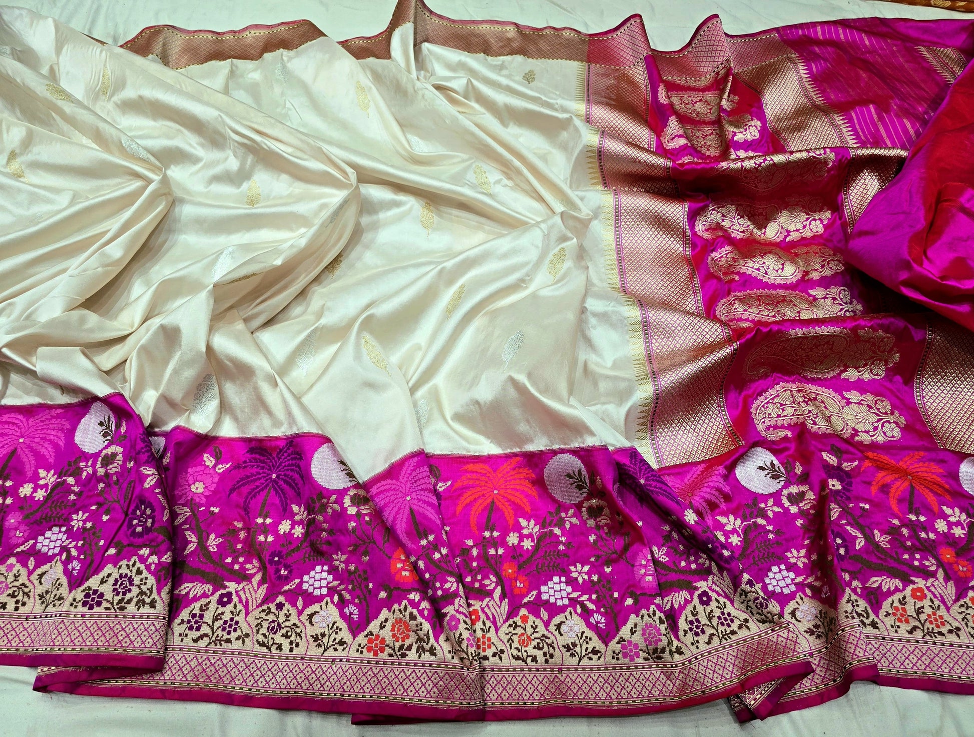 Vintage Banarsi kadwa saree Indian sarees women sari blouse SaffronFashion