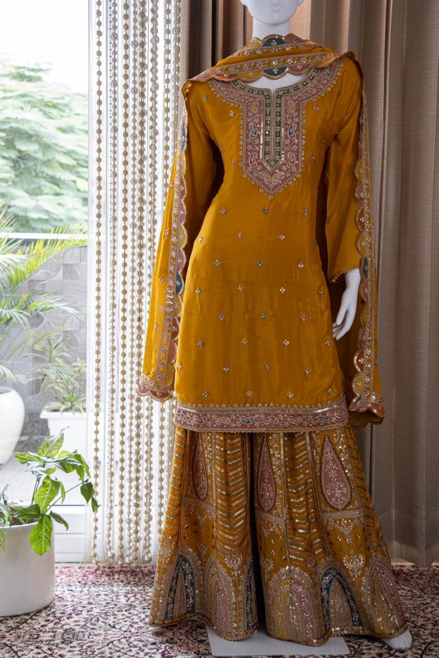 Oliva sharara dress women dress Pakistani dress - Saffronfashionindia