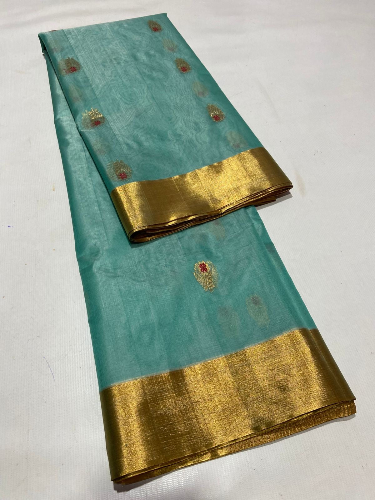 Firoza chanderi saree katan silk saree Indian sarees SaffronFashion
