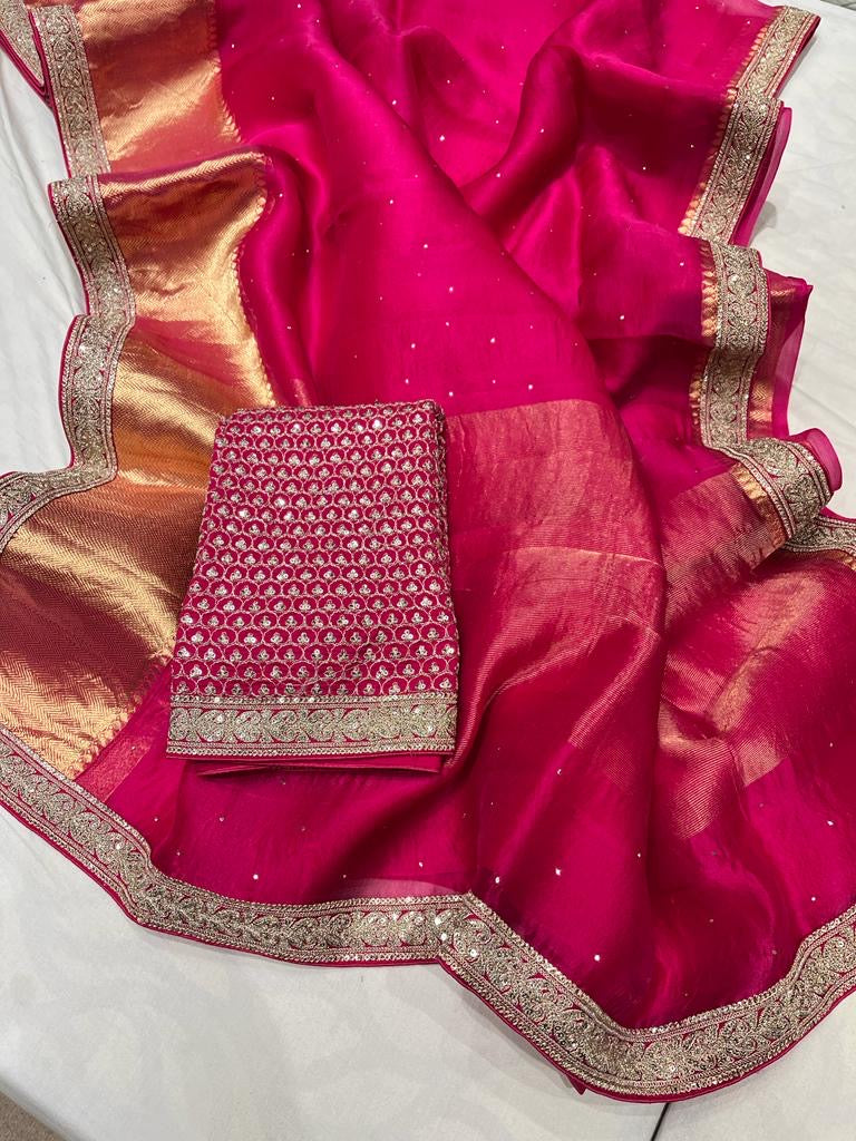 Ruksaar Kanjeevaram inspired Indian sarees - Saffronfashionindia