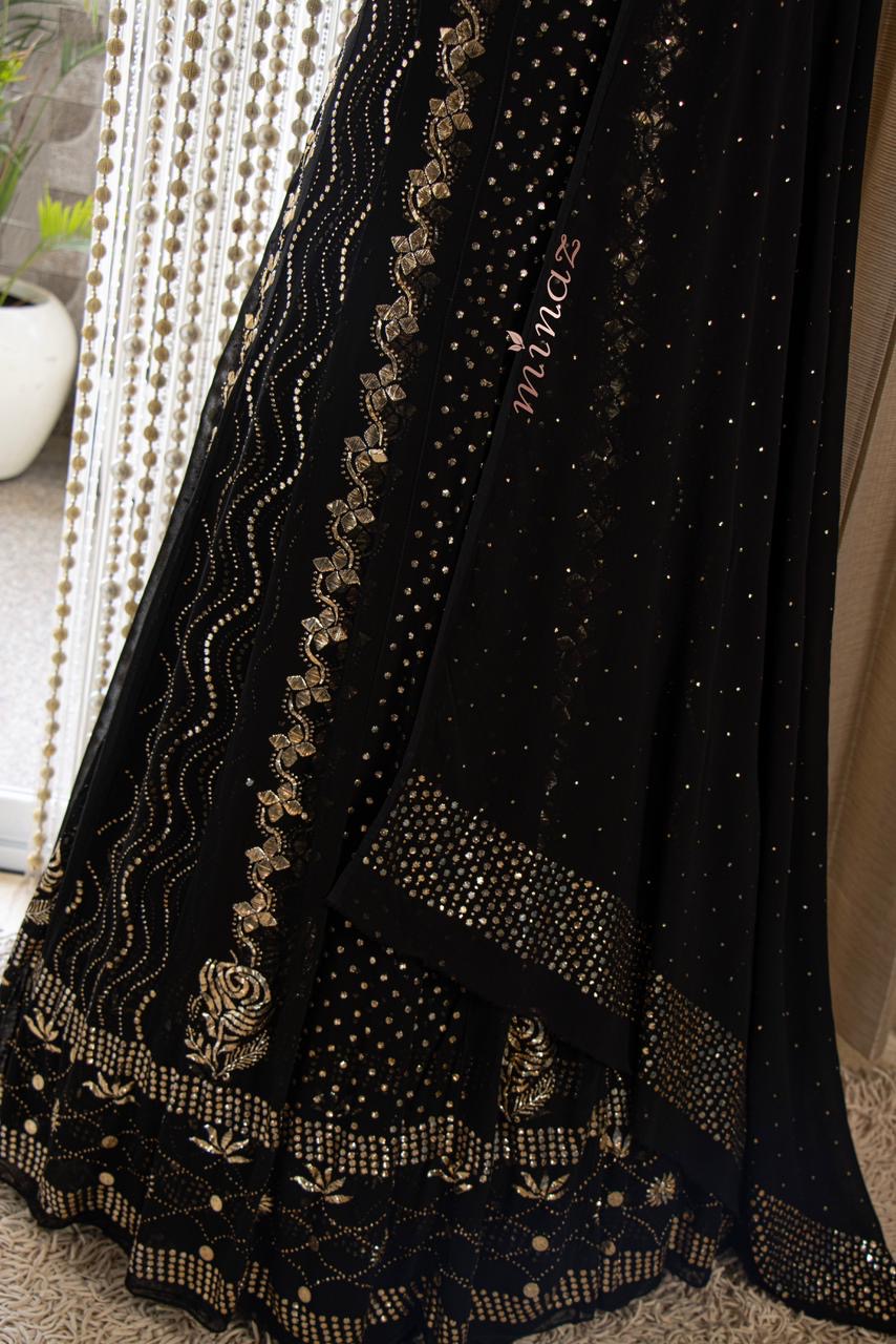Black Anarkali Dress Indian Dress - Saffronfashionindia