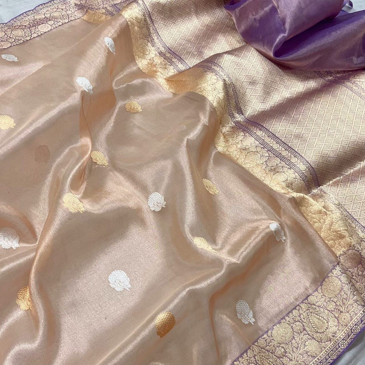 Rihani Kora saree tissue silk saree Indian sarees SaffronFashion