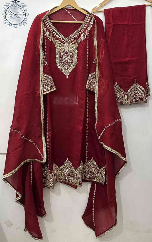 Designer dress stitched dresses bridesmaid dress wedding dress Saffronfashionindia