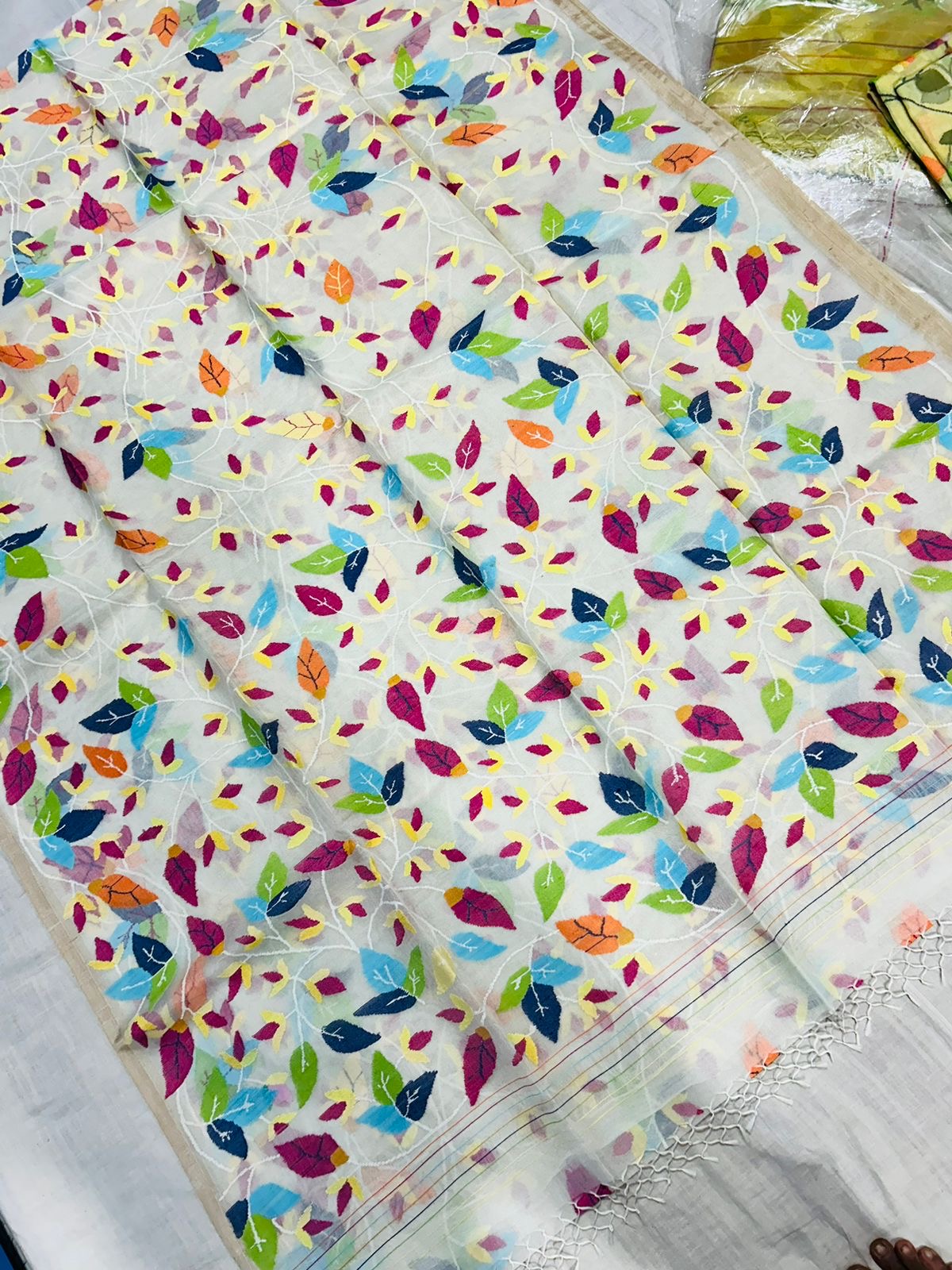 Prinia Tantuj muslin jamdani sarees women saree - Saffronfashionindia