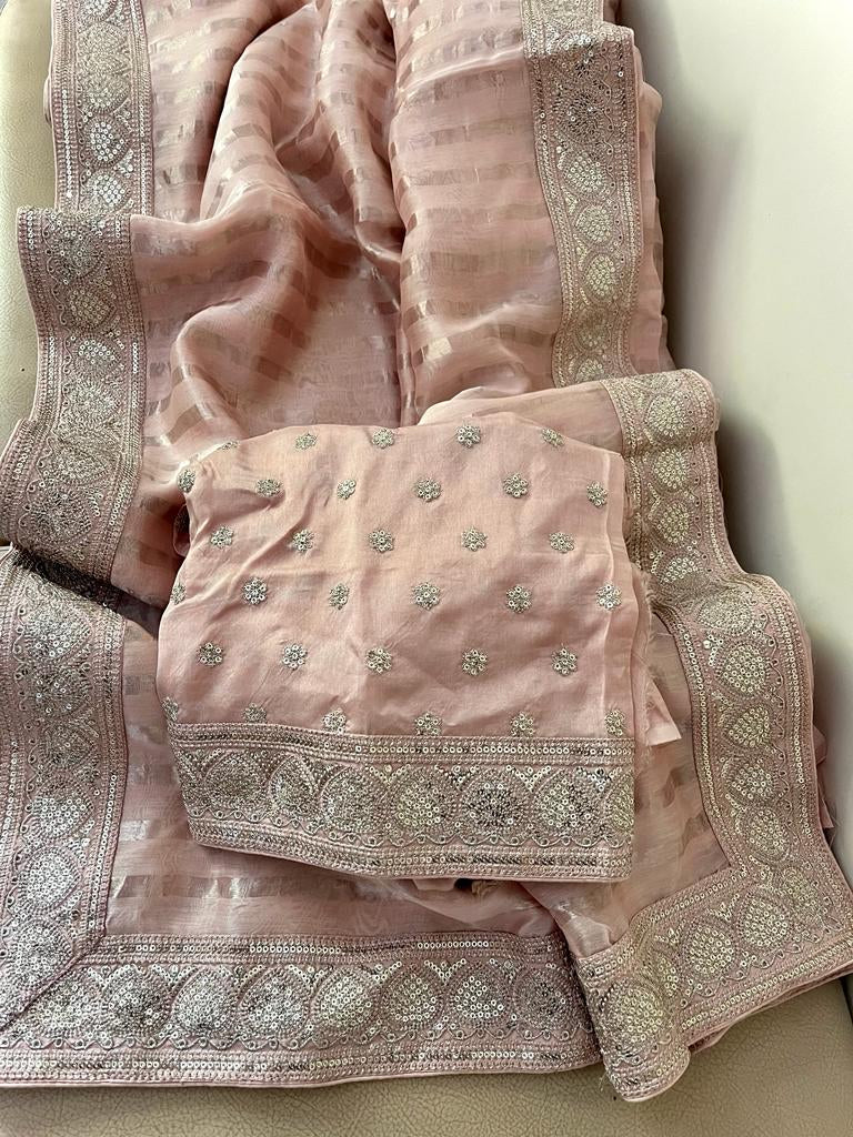 Nazina Chanderi silk Indian elegant sarees - Saffronfashionindia