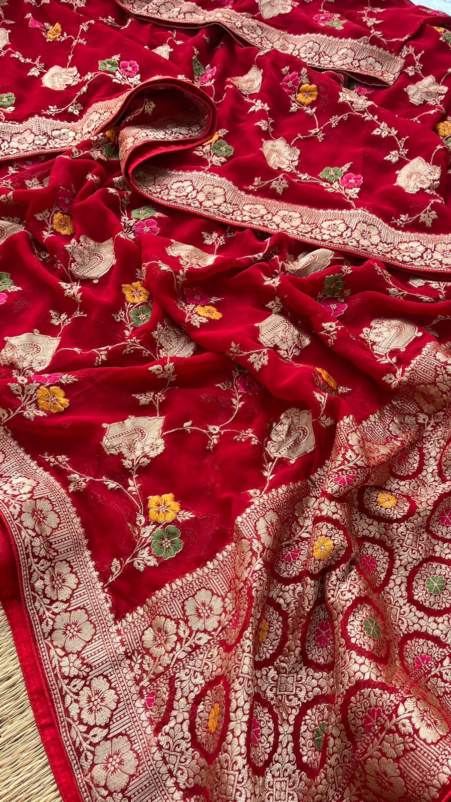 Premium Khaddi Gorgette Saree Traditional Sarees - Saffronfashionindia