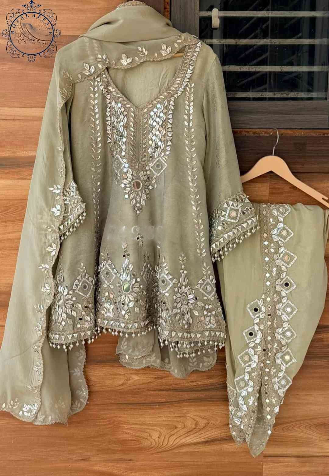 Designer inspired stitched dress wedding dresses gottapatti dress for women SaffronFashion