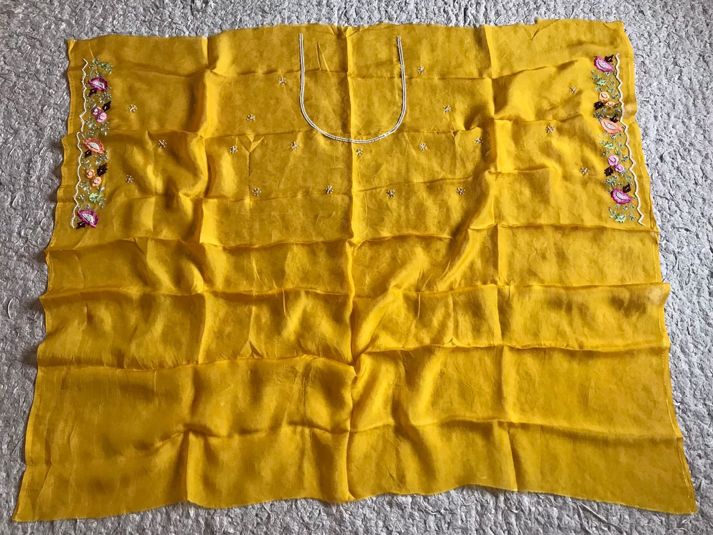 Raamji yellow organza silk sarees - Saffronfashionindia