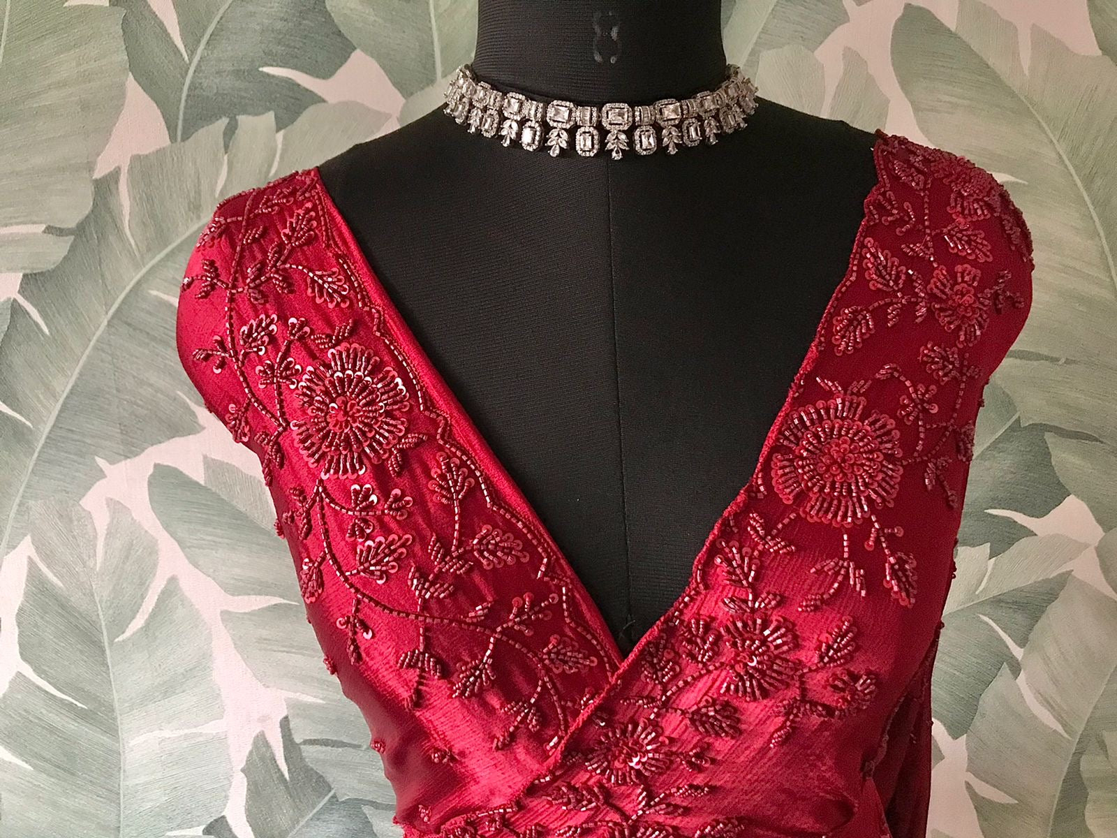 Red Marron luxuer premium silk saree Saffronfashionindia