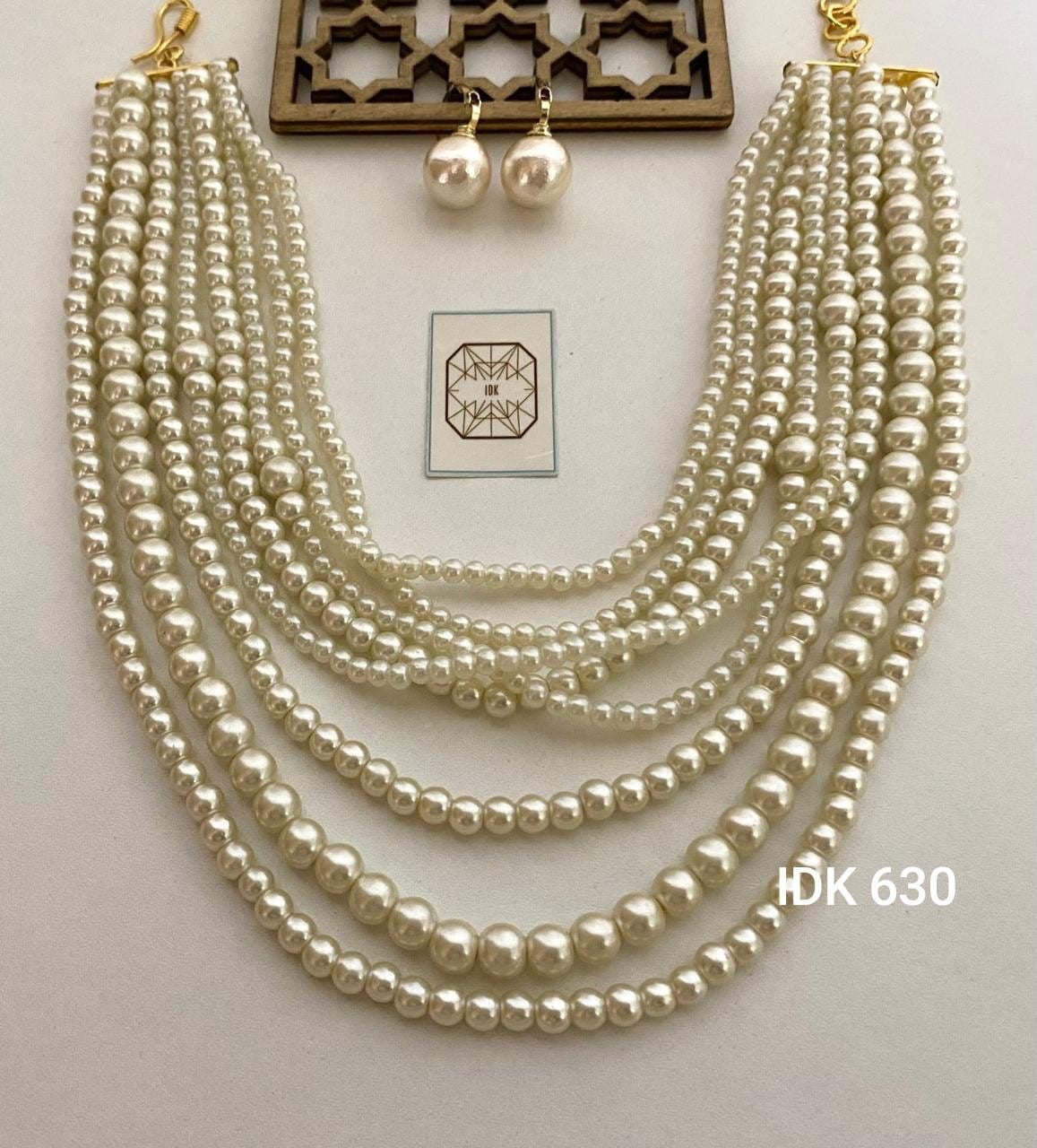 Pearl long necklace set Indian jewellery SaffronFashion