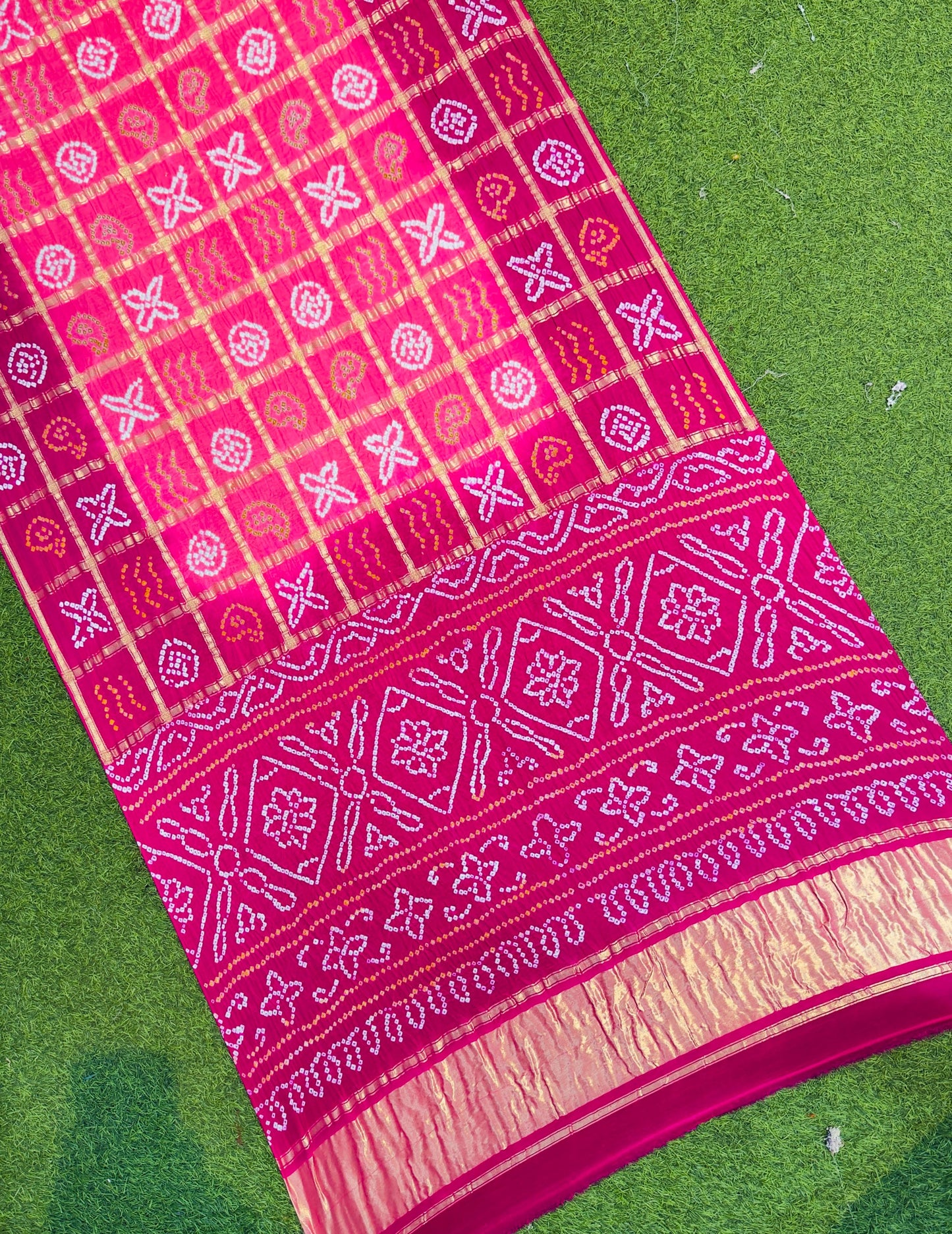 Pink gajji silk saree gharchola saree Indian sari blouse SaffronFashion