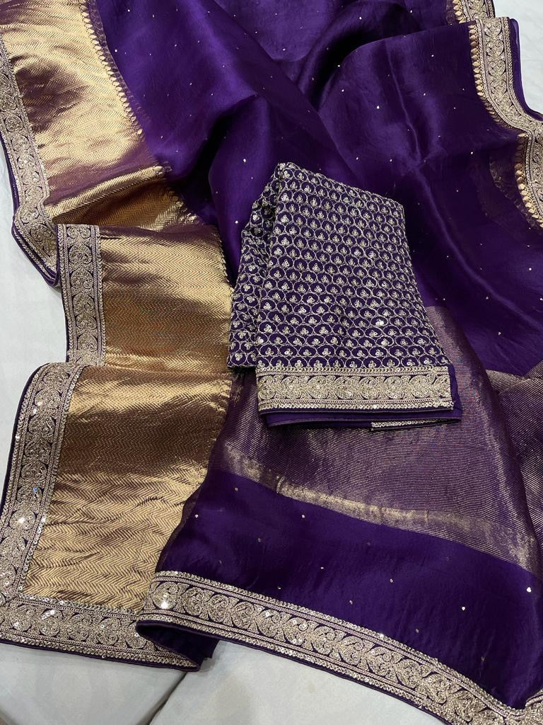Ruksaar Kanjeevaram inspired Indian sarees - Saffronfashionindia