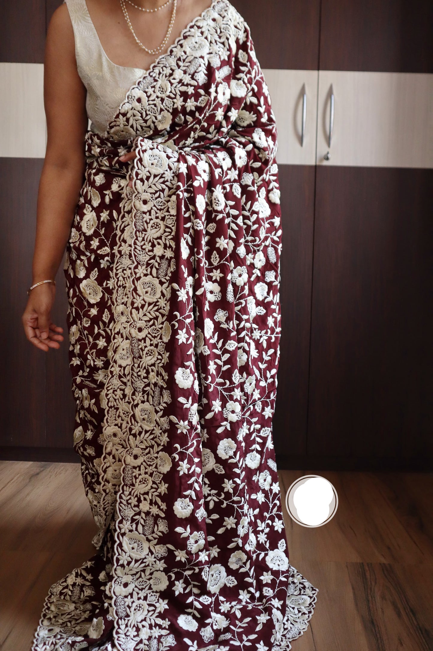 Luvisha Parsi inspired saree crepe beautiful sarees SaffronFashion