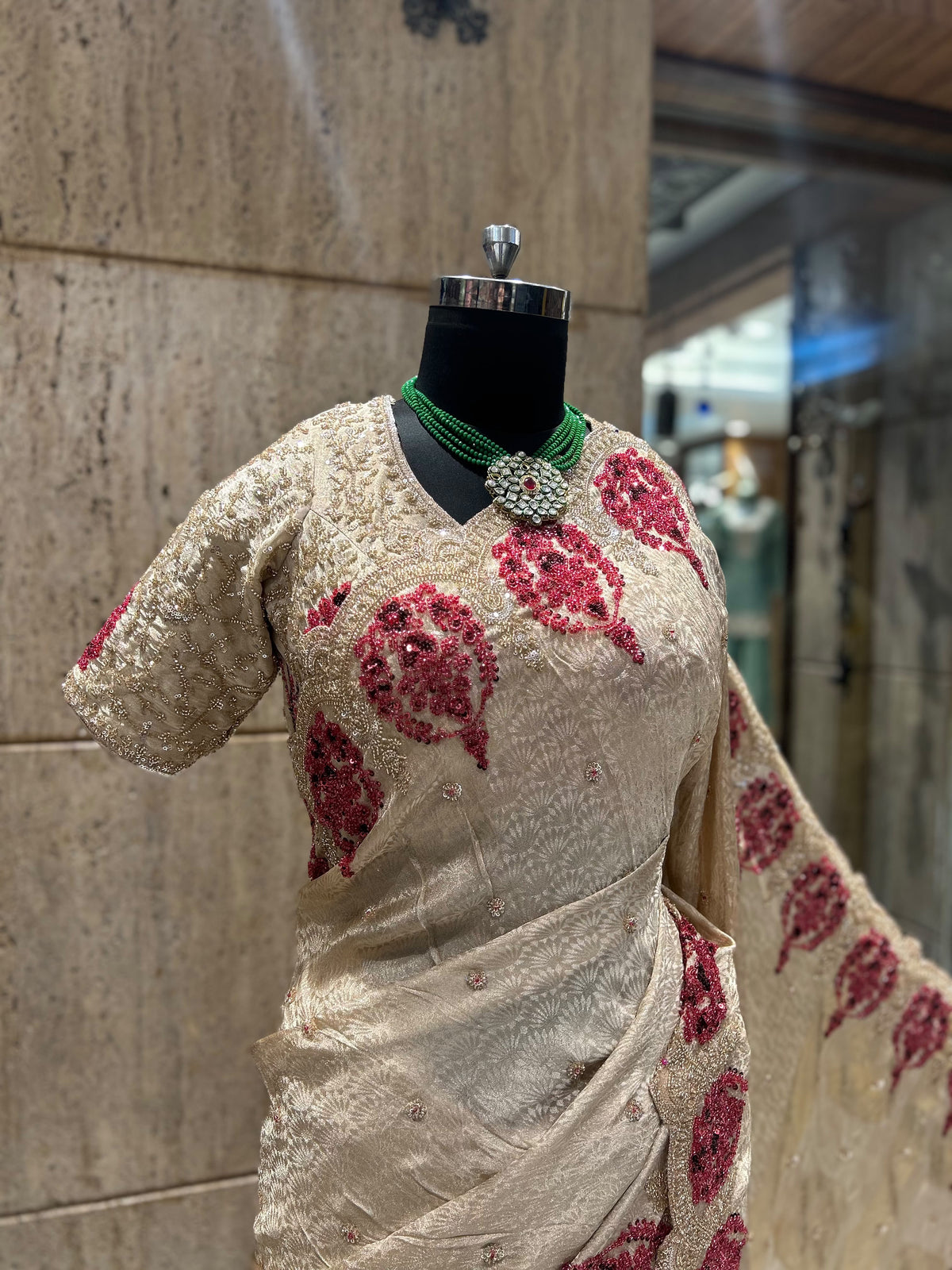Soft silk upada saree embroidered saree partywear sari blouse SaffronFashion