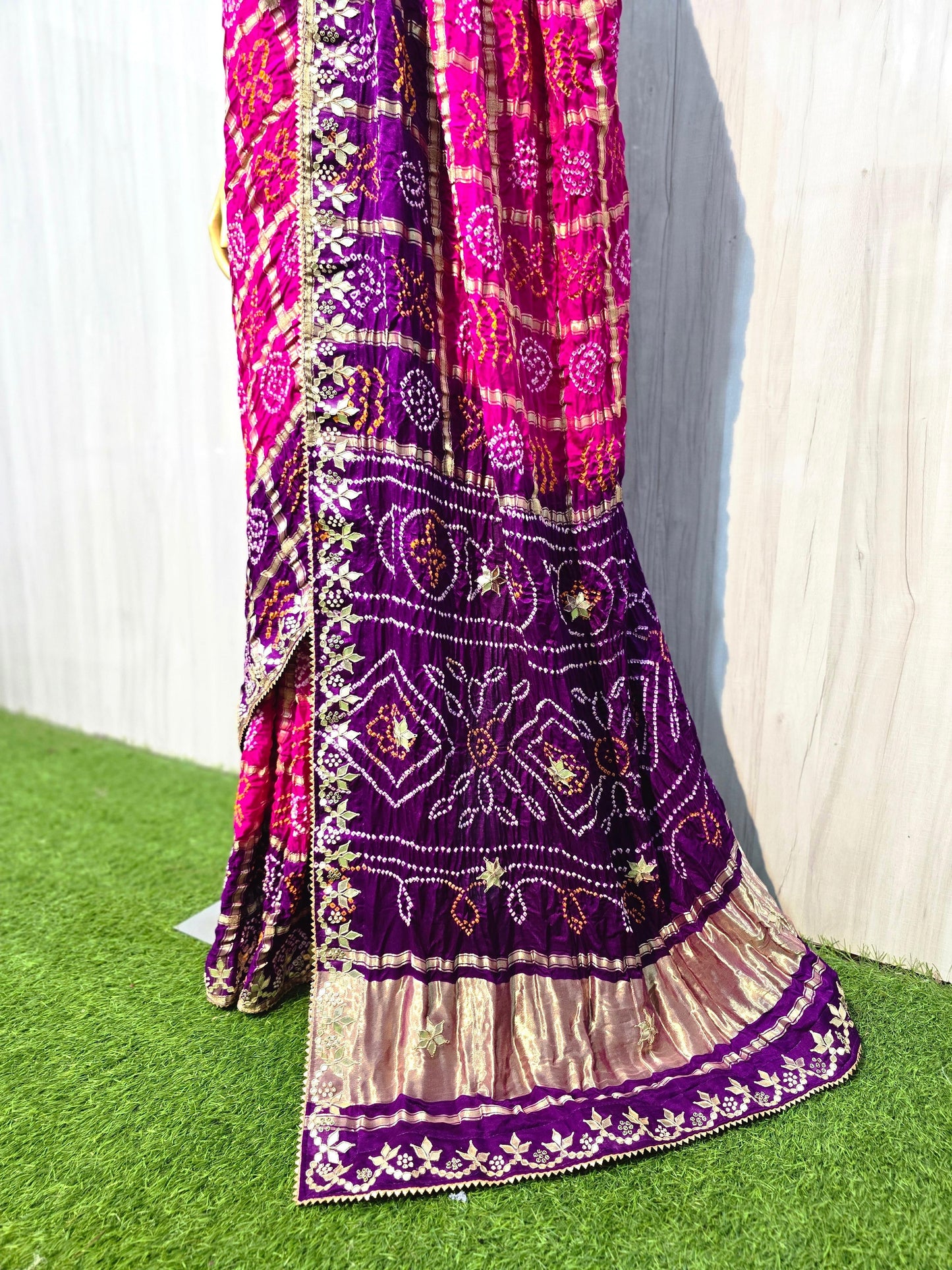 Purple gajji silk saree gharchola sarees SaffronFashion