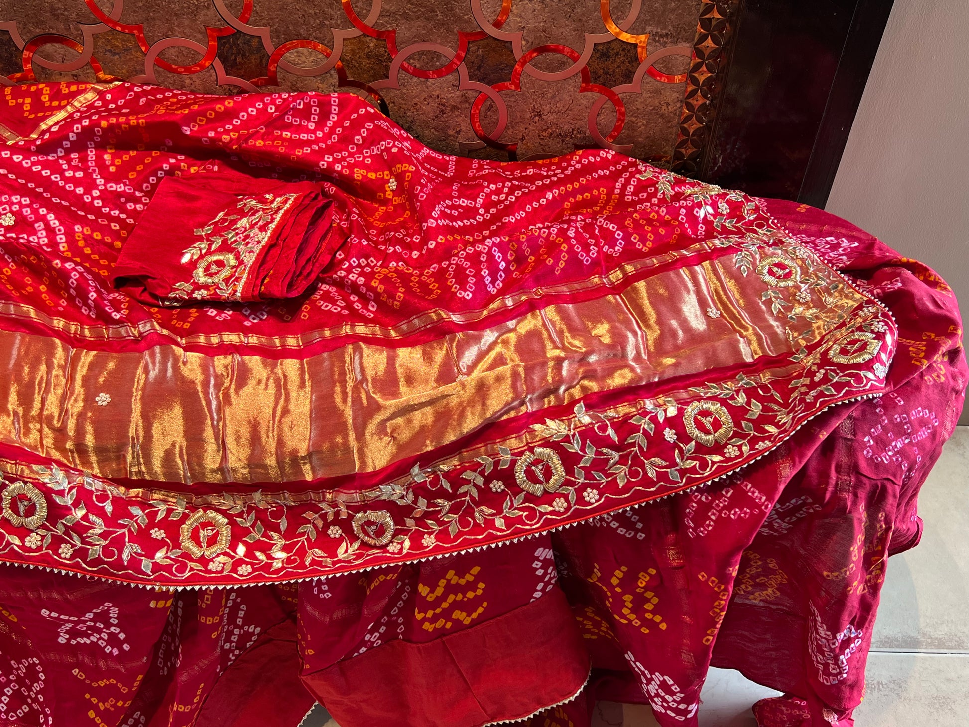 Bridal saree Gajji silk saree Indian sarees - Saffronfashionindia