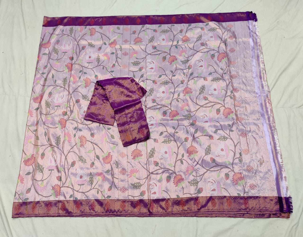 Rajmata lavender silk zari kota sarees - Saffronfashionindia