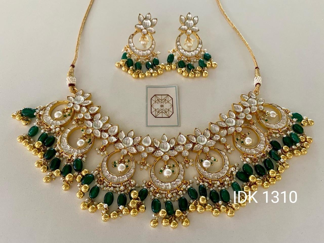 Pearl Beaded Kundan Choker Necklace Set Choker Set Indian Jewelry - Saffronfashionindia