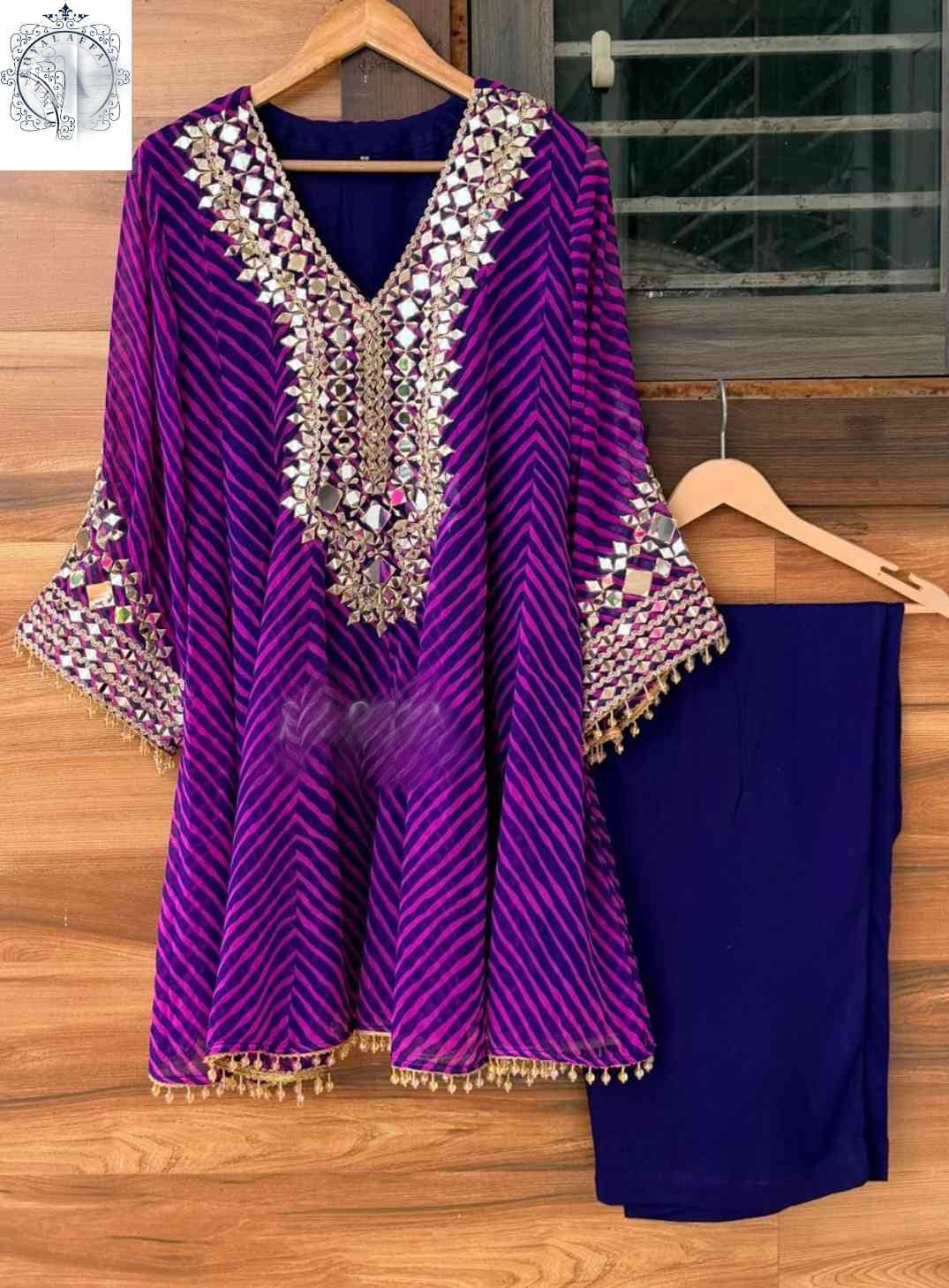 Lehariya Anarkali salwar suit women dresses SaffronFashion