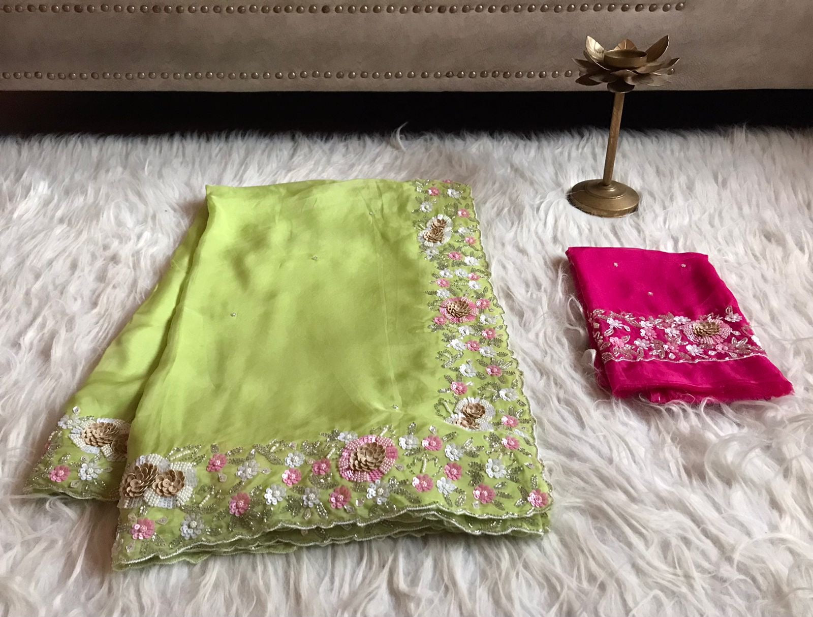 Avshika premium organza silk sarees partywear sari - Saffronfashionindia