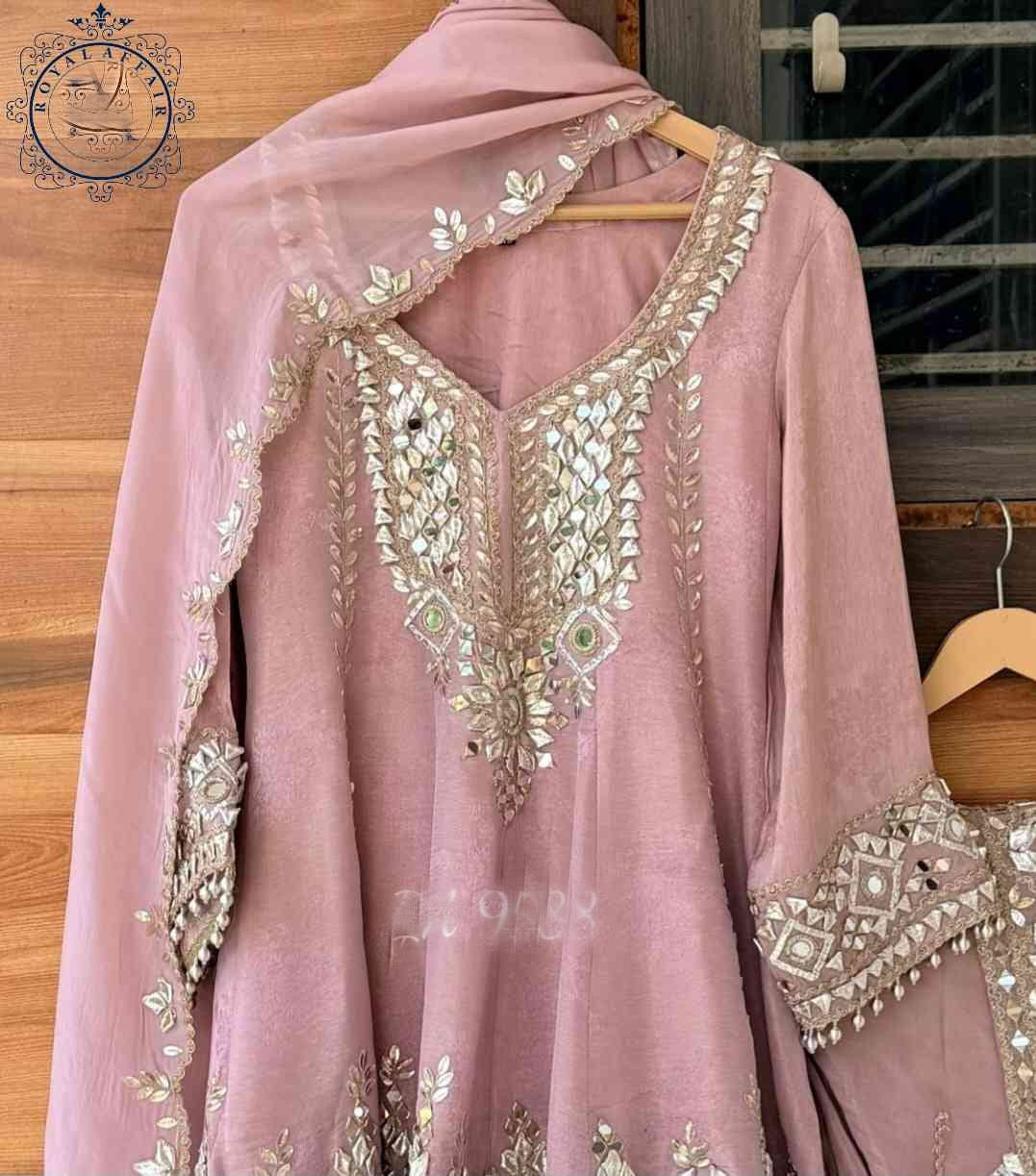 Designer inspired stitched dress wedding dresses gottapatti dress for women SaffronFashion