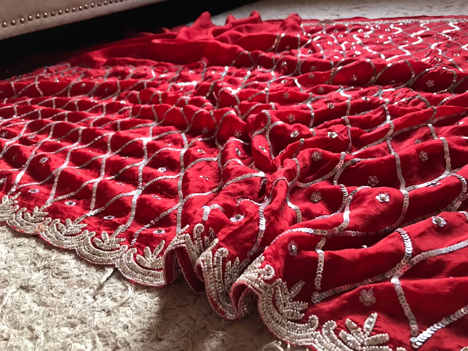 Silky soft pure organza Embroidered Saree - Saffronfashionindia