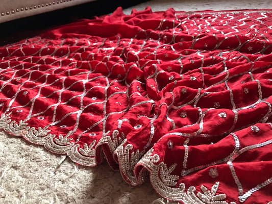 Silky soft pure organza Embroidered Saree - Saffronfashionindia