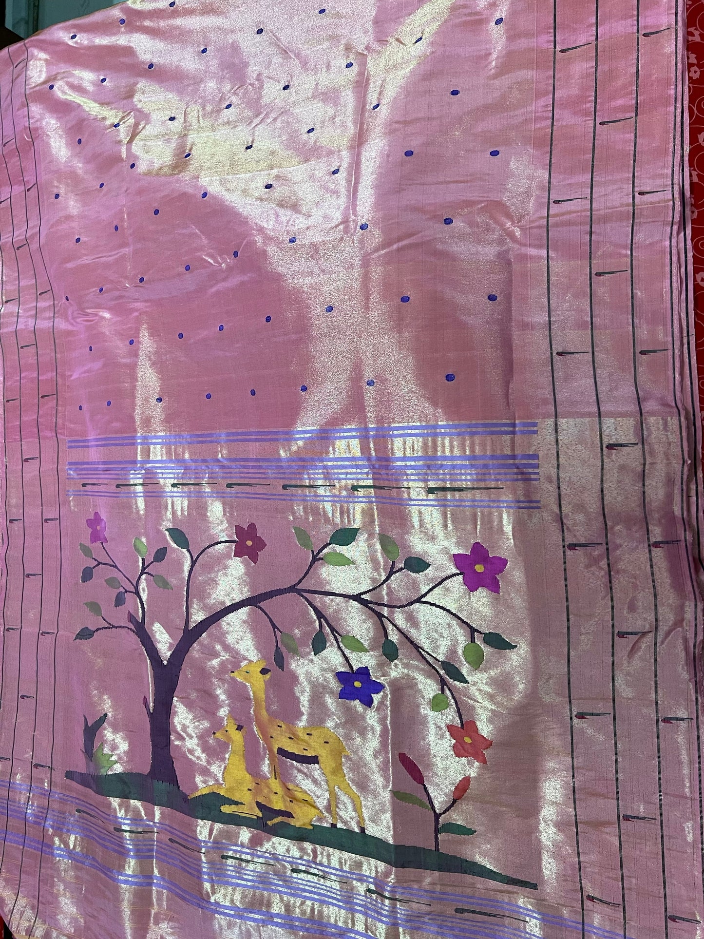 Pink Silk Paithani saree Indian Traditional Paithani sarees SaffronFashion