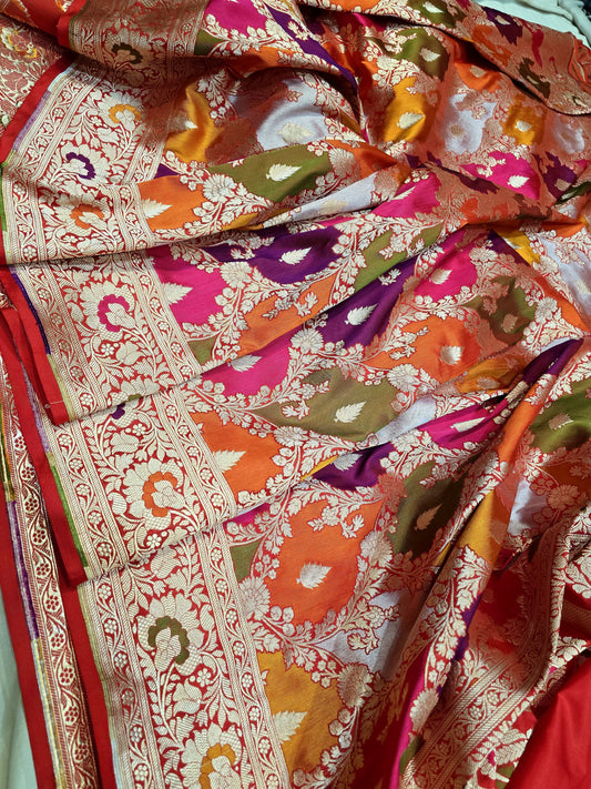 Banarsi Rangkat saree Indian beautiful saree blouse - Saffronfashionindia