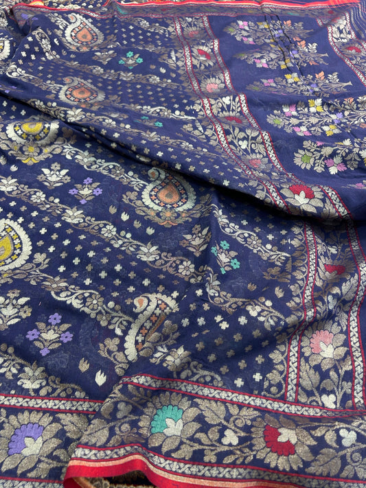 Royal iktara jamdani saree cotton jamdani exclusive saree blouse Saffronfashionindia