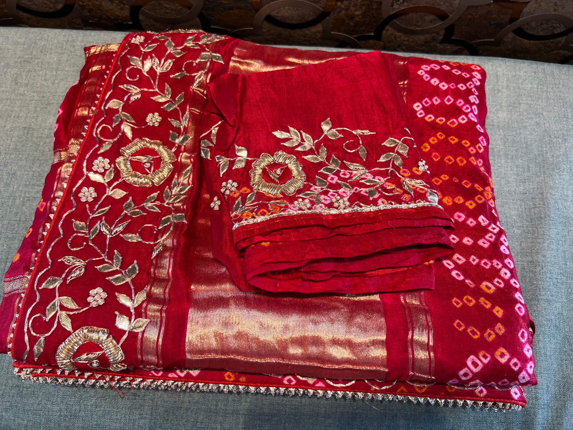Bridal saree Gajji silk saree Indian sarees - Saffronfashionindia