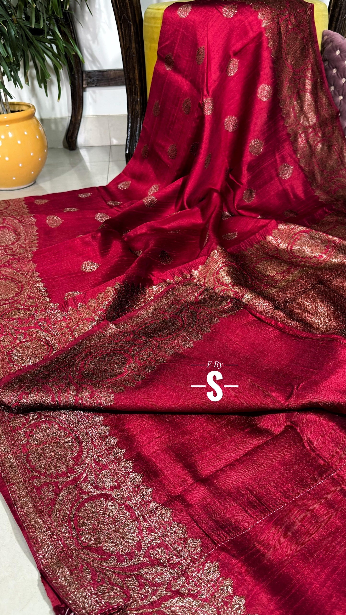 Tussar handwoven luxury saree Indian saree blouse SaffronFashion