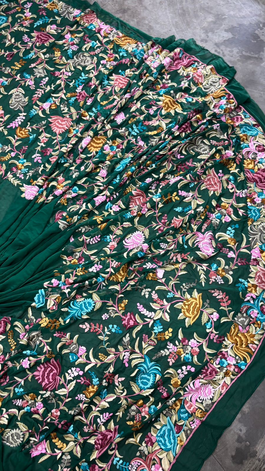 Green Parsi saree authentic Parsi gara saree Indian sarees blouse SaffronFashion