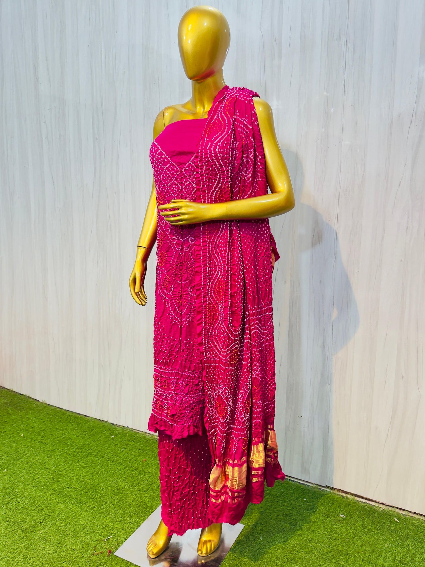 Bandhani salwar suit gajji silk suit women salar suit Indian Salwar kameez Saffronfashionindia