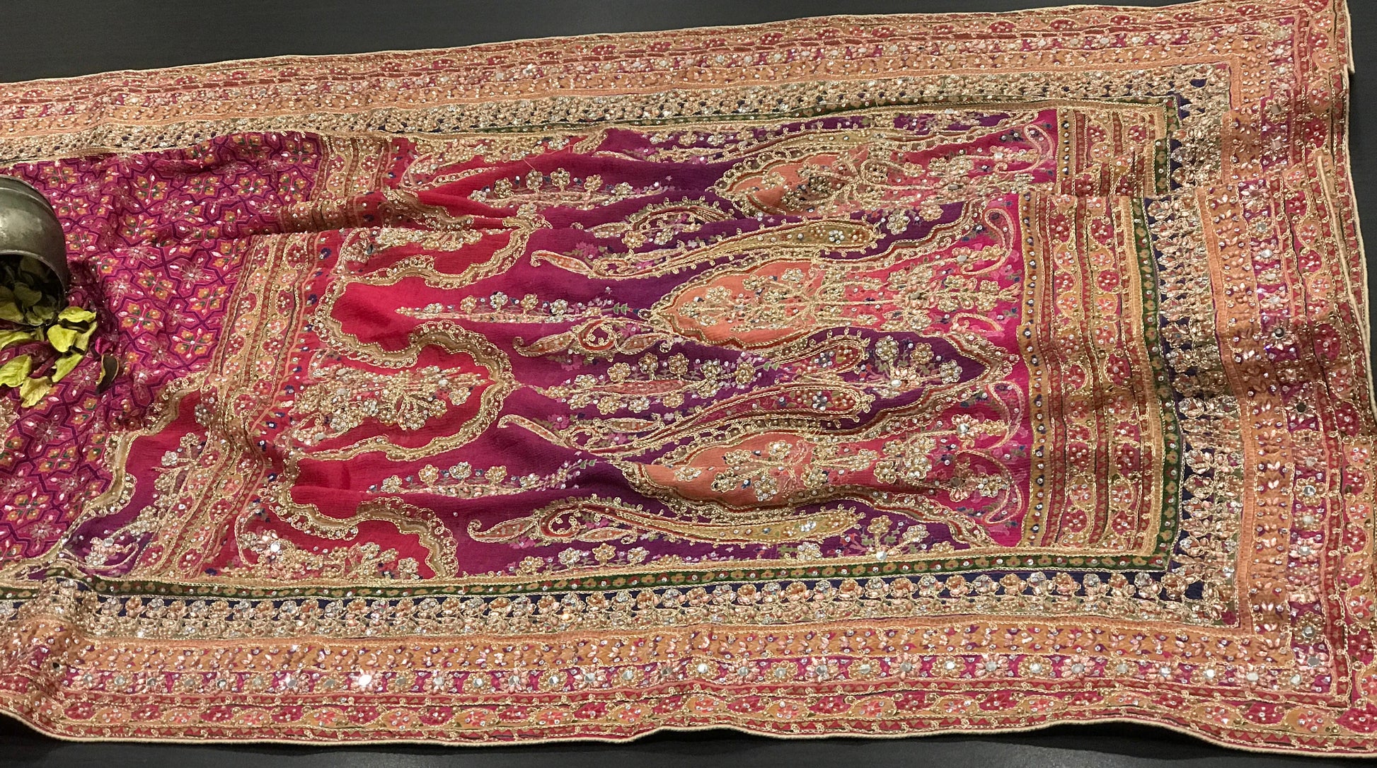 Ajrakh Chinon saree wedding sarees blouse Indian sari SaffronFashion