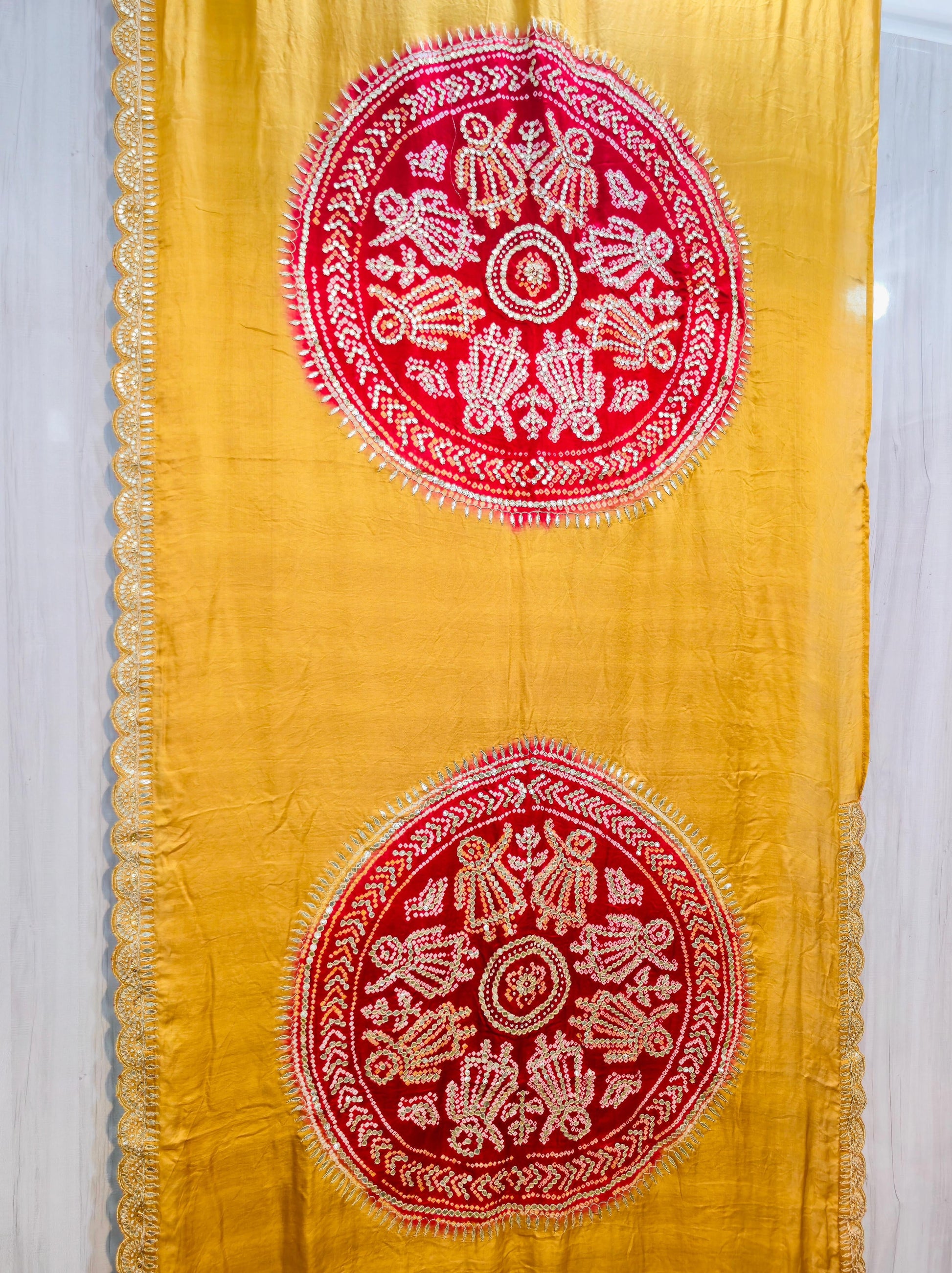 Ramani gajji silk saree Bandhani saree luxury sari Saffronfashionindia