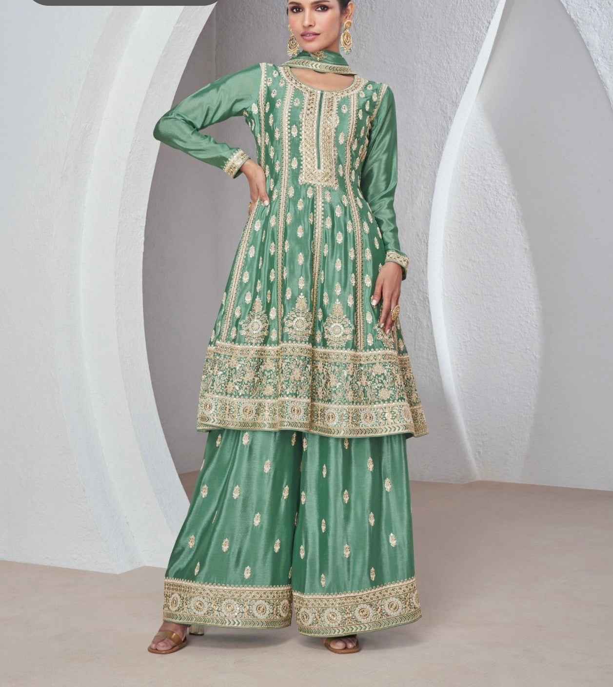 Ramania Gharara Set Indian Salwar suit - Saffronfashionindia