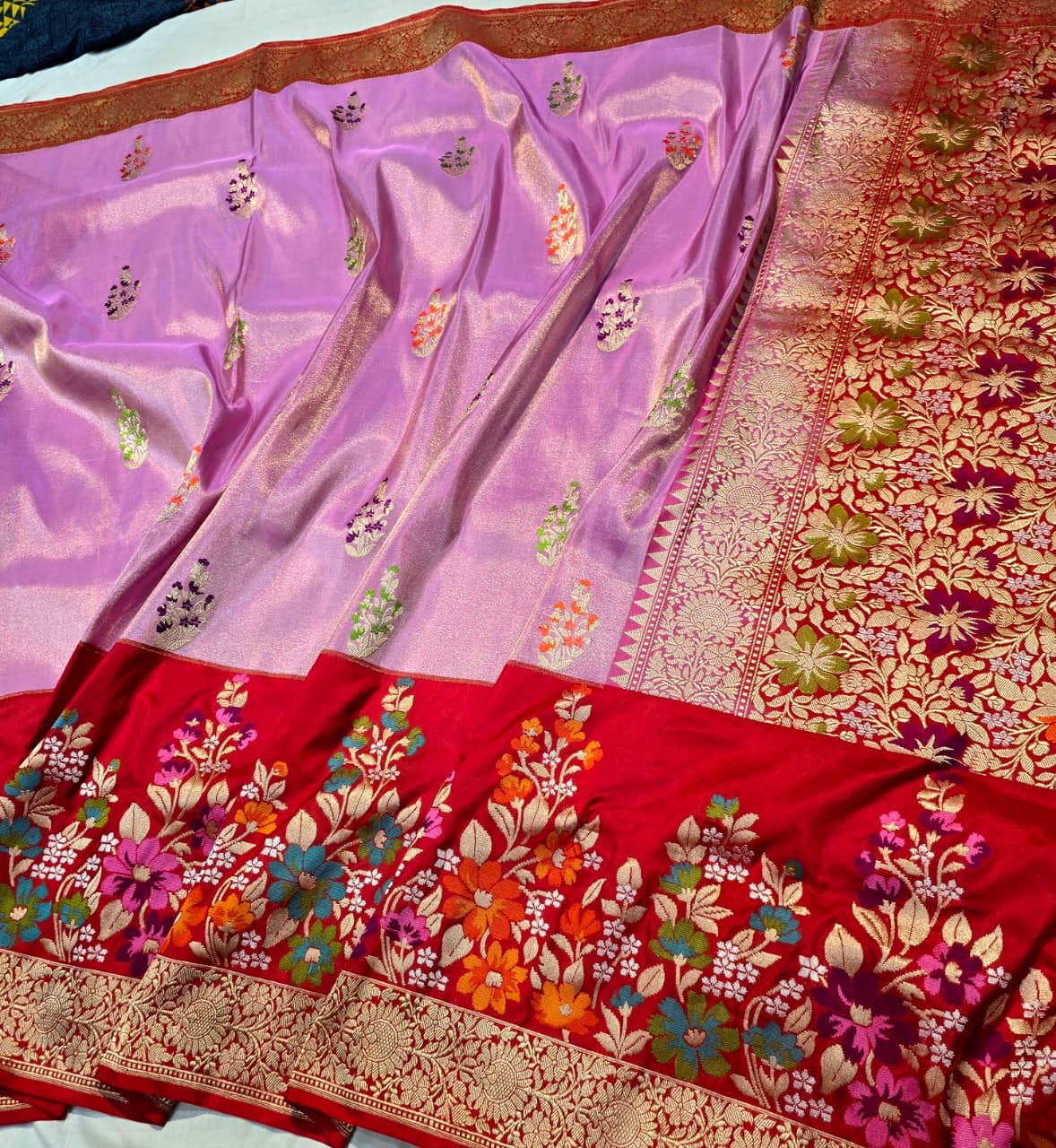 Purple vintage saree Banarsi kadhwa saree handwoven silk saree Indian traditional silk sarees SaffronFashion