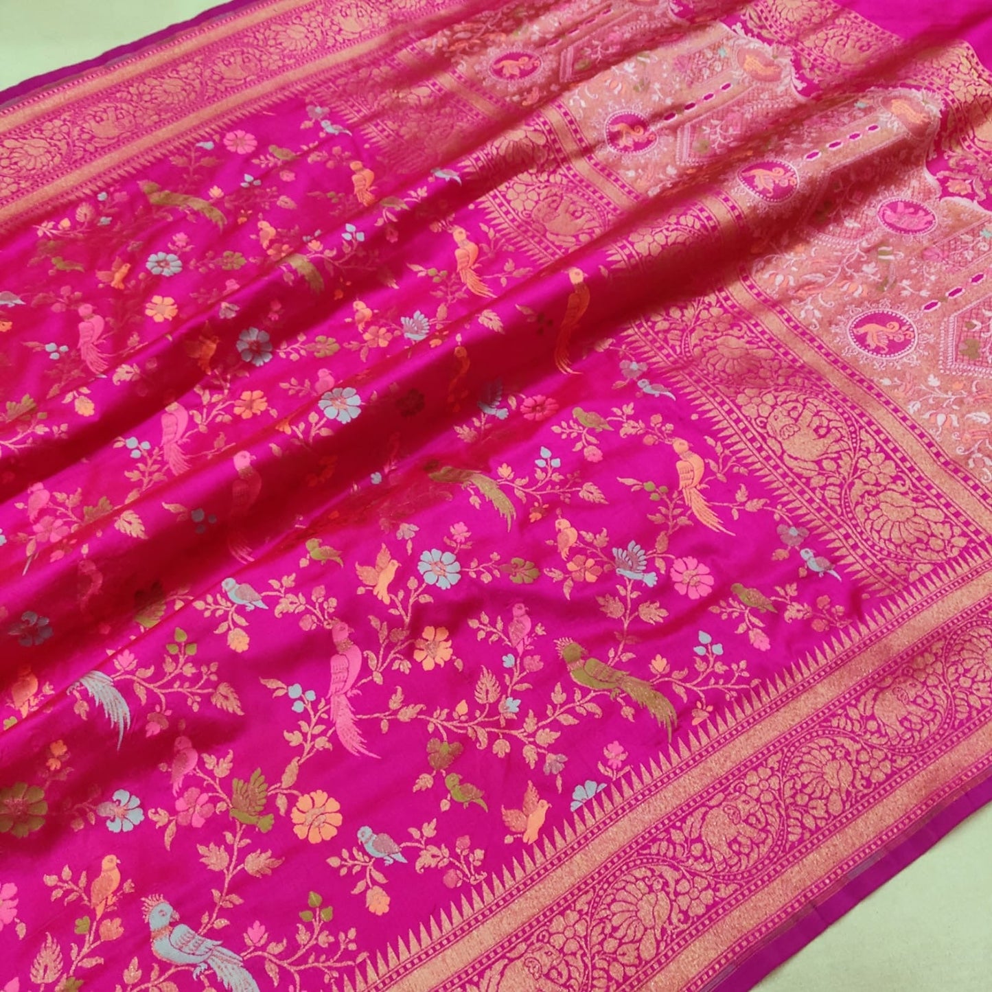 Nikashi embroidered saree Karan silk saree Indian wedding sari Saffronfashionindia
